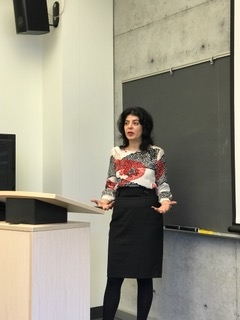 Image of Priya Satia speaking at UC Santa Cruz